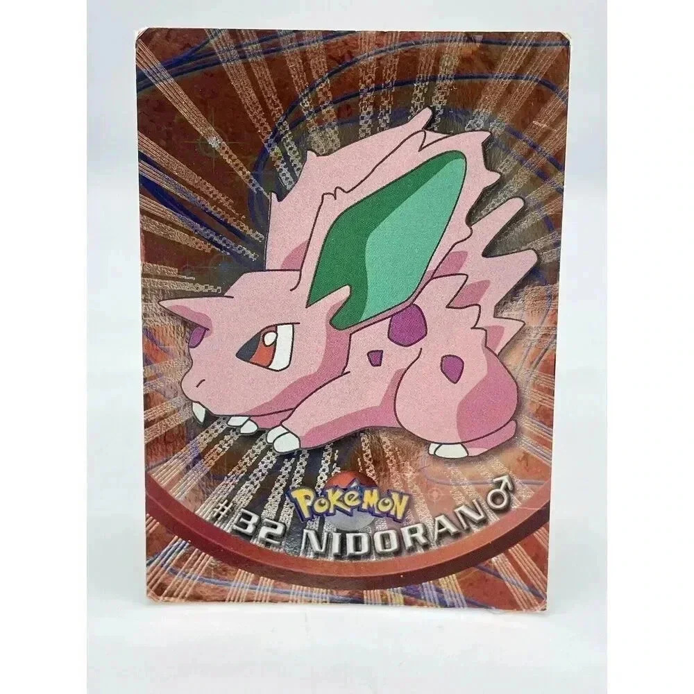 1999 Topps Pokémon Tv Animation #32 Nidoran Black Logo Foil TCG MP **Flaws**